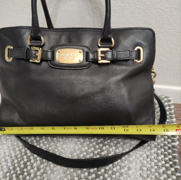 MICHAEL KORS Hamilton Black Large Leather Tote Shoulder Bag - Picture 6 of 15